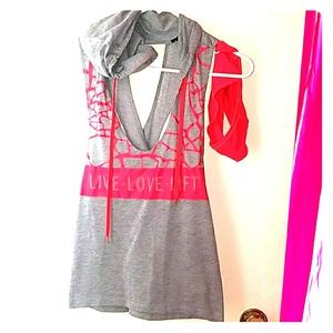 EUC Hooded Workout Tank w/ Bandeau Bra